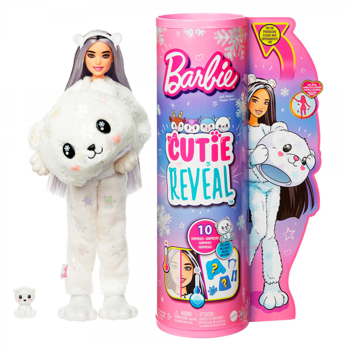 Muñeca Barbie Cutie Reveal Con Disfraz + Accesorios - Barbie Oso Polar 