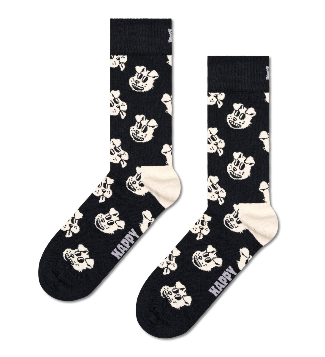 Happy Socks Medias - Black Doggo Crew 