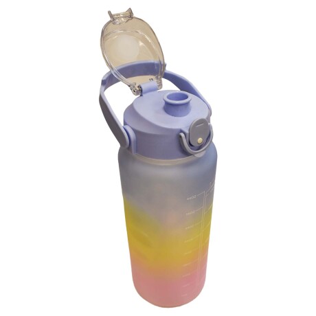 Botella Caramañola Agua 2Lt en Plástico con Sorbito y Manija Celeste