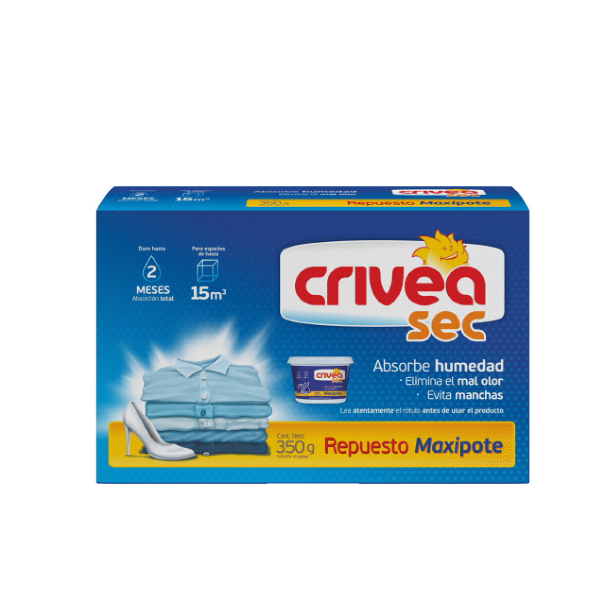 ABSORBE HUMEDAD CRIVEA SEC 350 GR MAXI POTE REPUESTO 