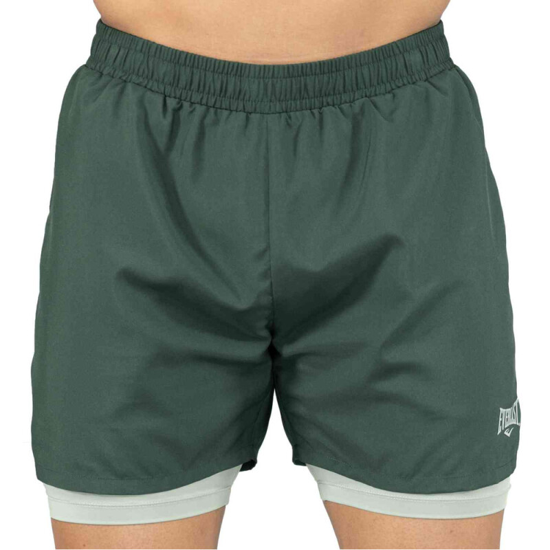 SHORT 2IN1 MEN POLY/SPX EVERLAST 5" SPLIT GN M6 M GREEN
