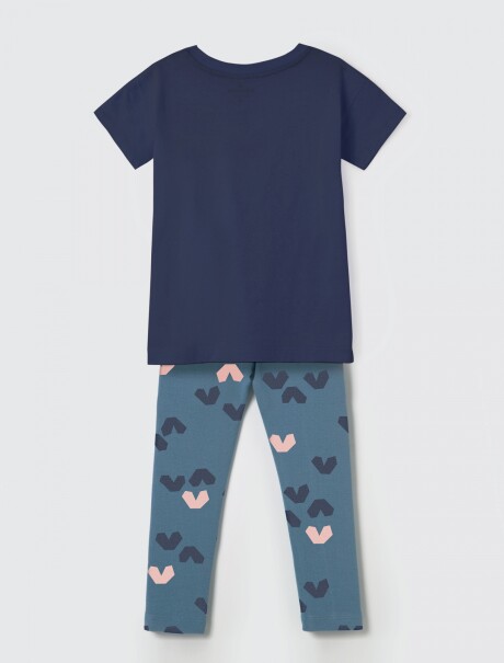 CONJUNTO DE NIÑA CON CALZA  AZUL
