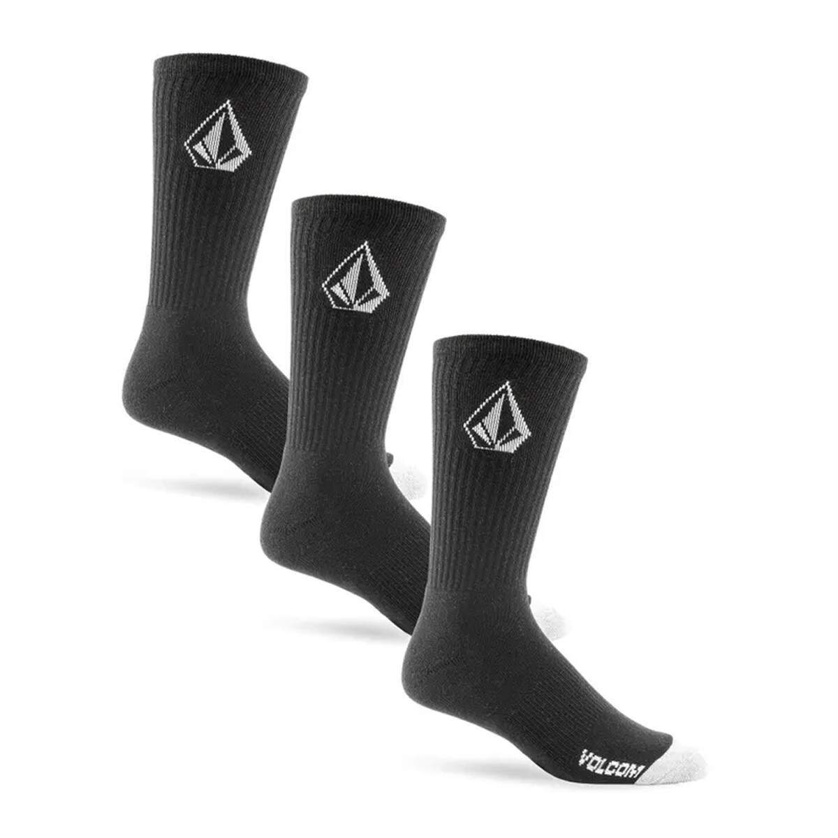 Medias Volcom Abg Full Stone 3 Pack - Negro 