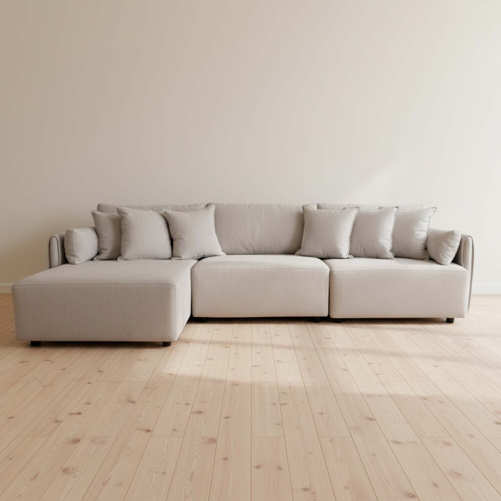 SOFÁ C/CHAISE MÁS DE 4 CUERPOS TELA NATURAL-BEIGE AMALFI BEIGE