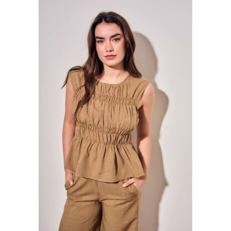 Blusa Fruncida Marron