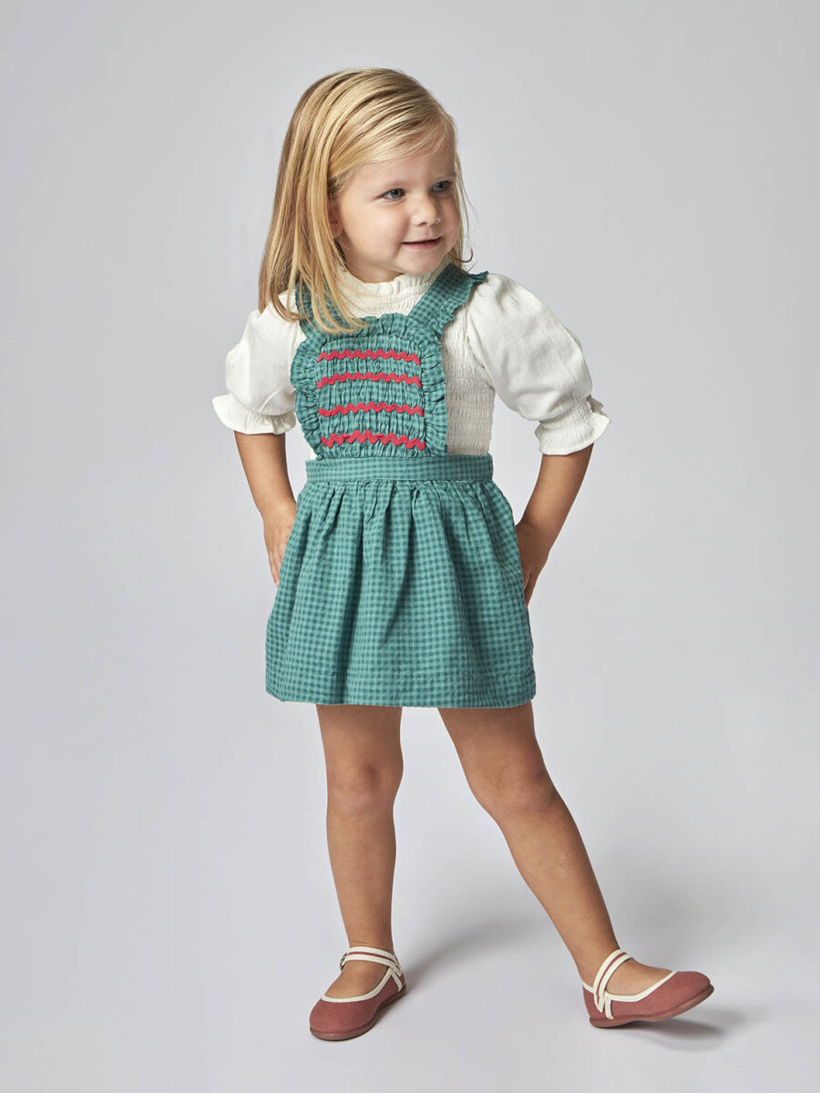 Pichi Cuadro Vichy Con Smock Verde
