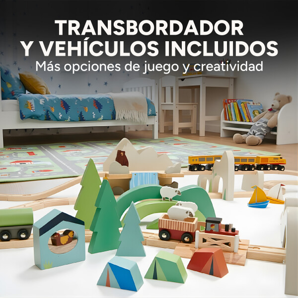 Juguete Pista De Tren Panoramica Tender Leaf Madera Infantil Juguete Pista De Tren Panoramica Tender Leaf Madera Infantil