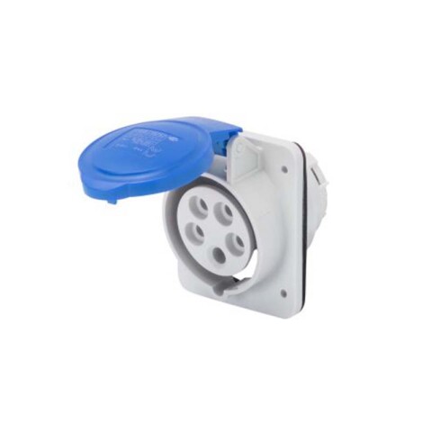 Tomacorriente de embutir industrial 3P+T 16A 9HS 220V azul IP44 GG2206
