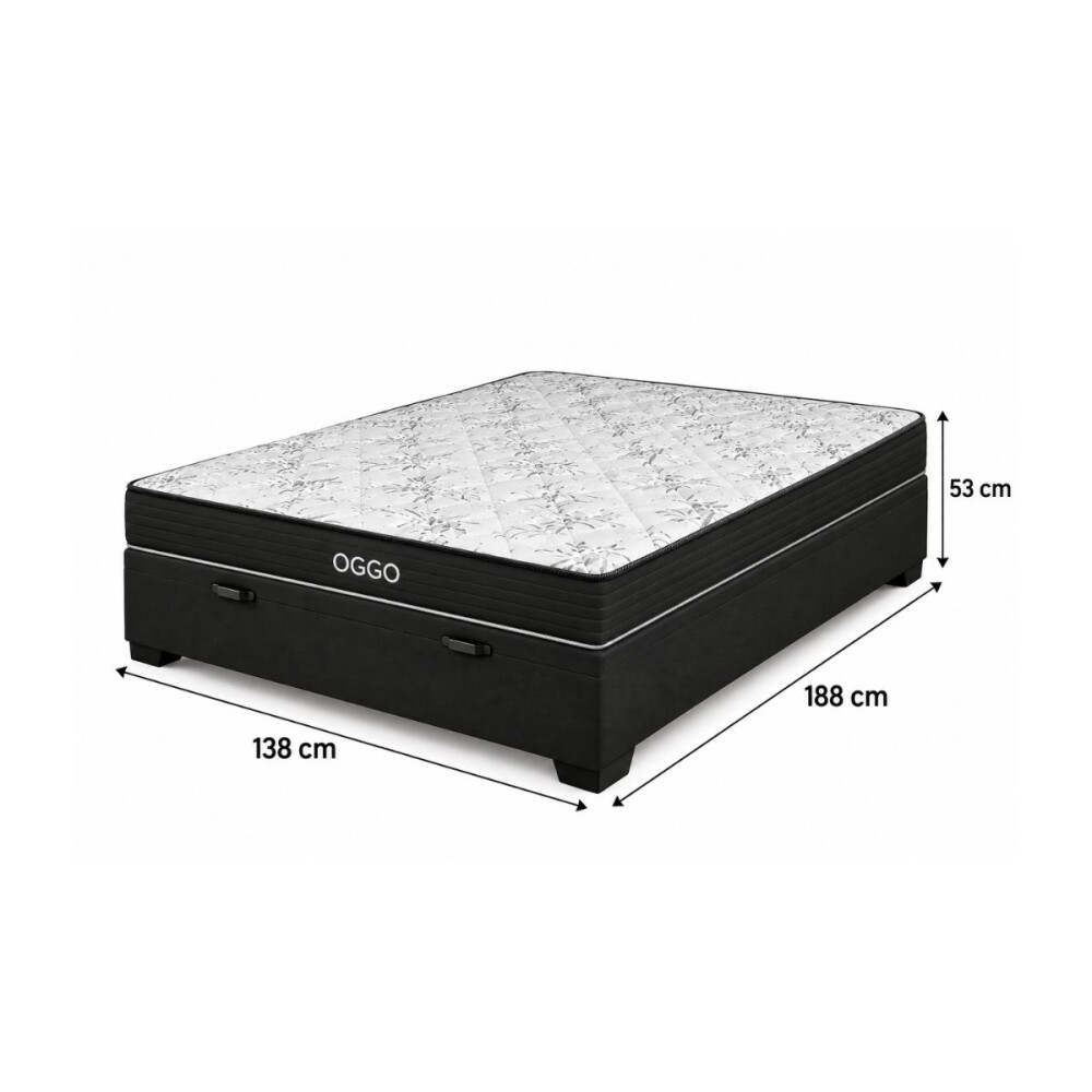 SOMMIER - SUPER MEGA 2 PLAZAS 100% ESPUMA CON BOX BAÚL