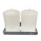 Set x2 Velones Blancos Perlas