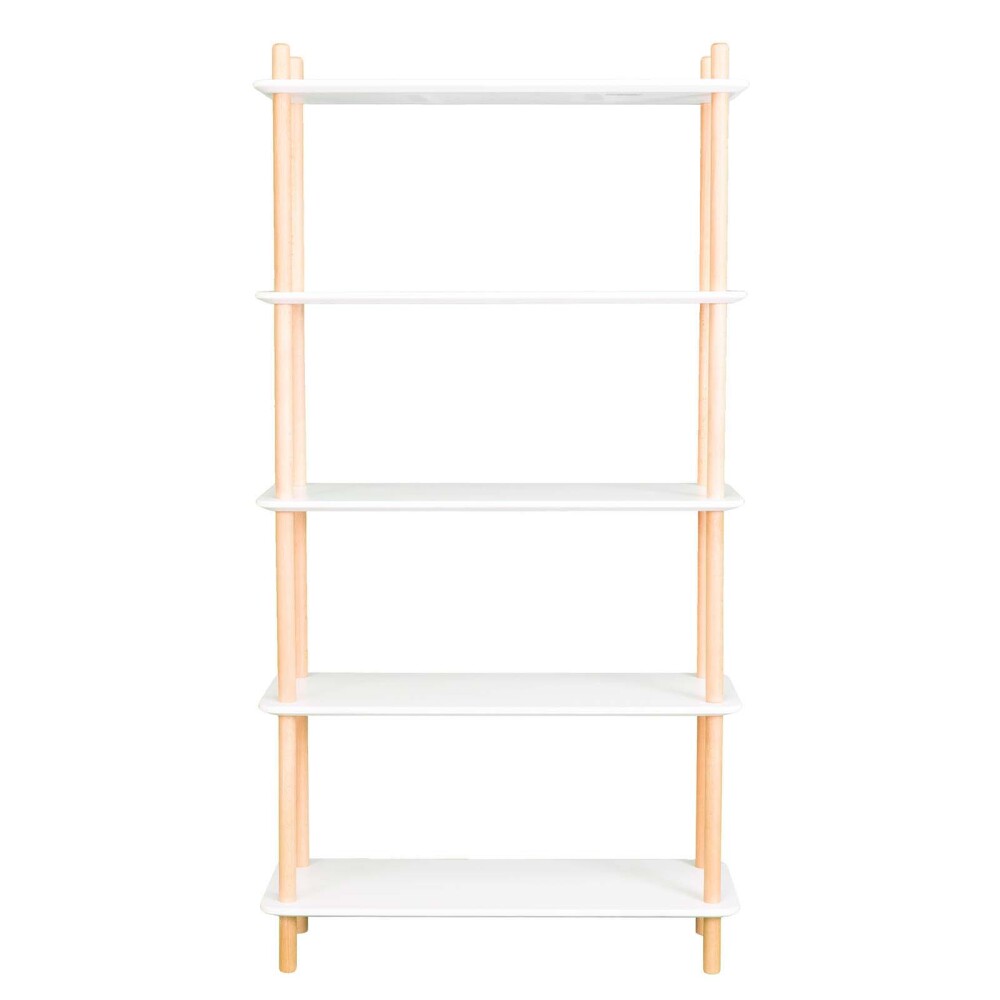 BIBLIOTECA SOFT MDF-Y-MADERA BLANCO 4 ESTANTES