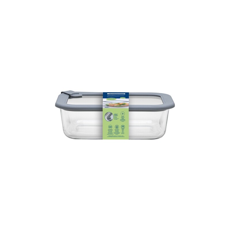 Tupper de vidrio rectangular Tramontina Vittra con tapa hermética de silicona 0.64 lts 61227/510 Tupper de vidrio rectangular Tramontina Vittra con tapa hermética de silicona 0.64 lts 61227/510