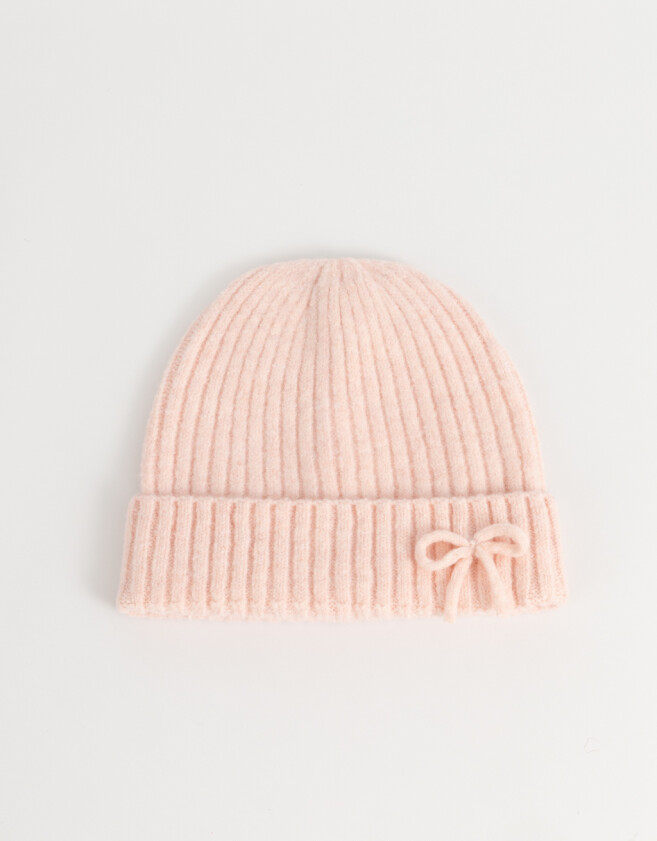 Gorro Cute Gorro Con Moño - Rosa Viejo