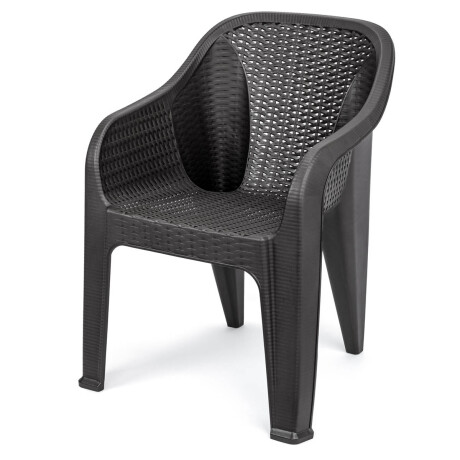 Silla Jardín Rambo Rattan Apoyabrazos Apilable Exterior Marron