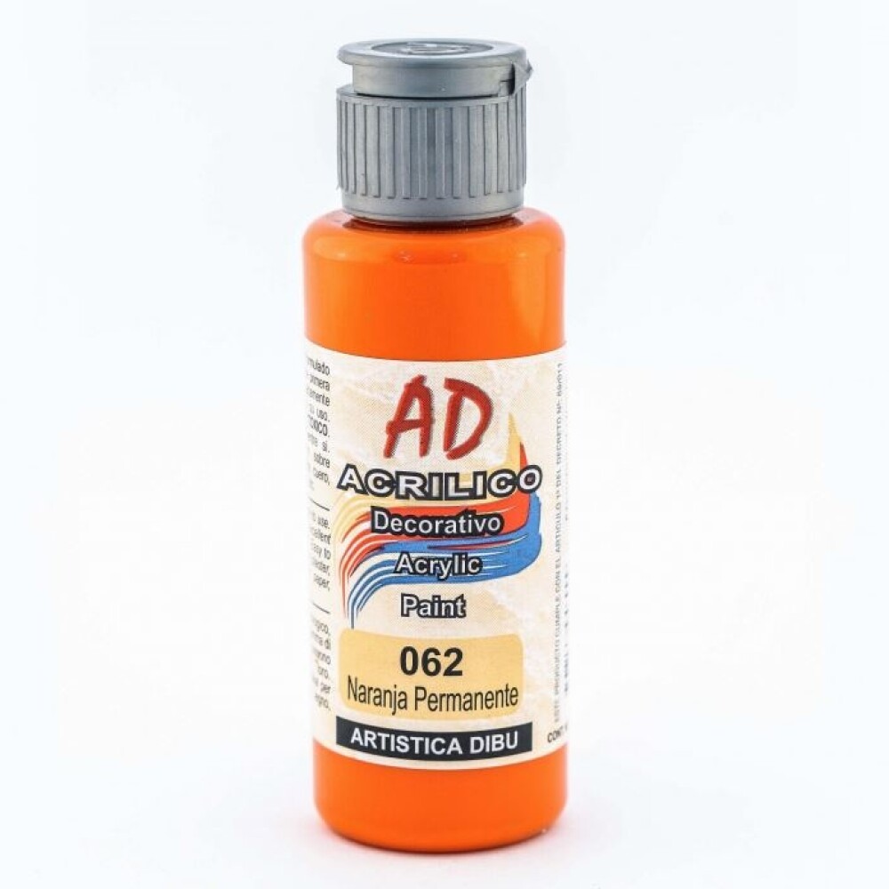 Acrílico Decorativo Ad 60 Ml Naranja Permanente #Acrílico Decorativo Ad 60 Ml Naranja Permanente