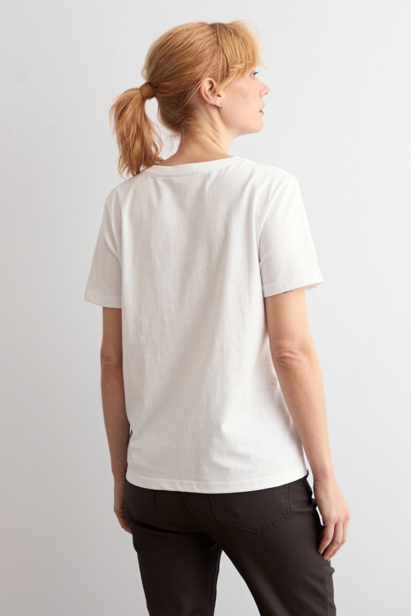 Remera animal print blanco