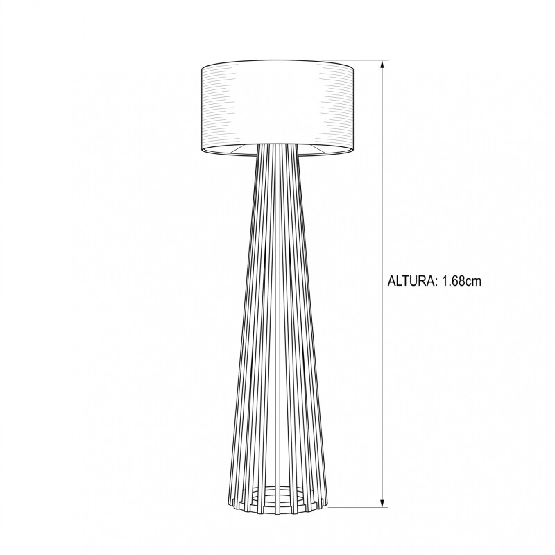 LAMPARA DE PIE IMBUIA CUP BEIGE CL COMB/MARRON Unica