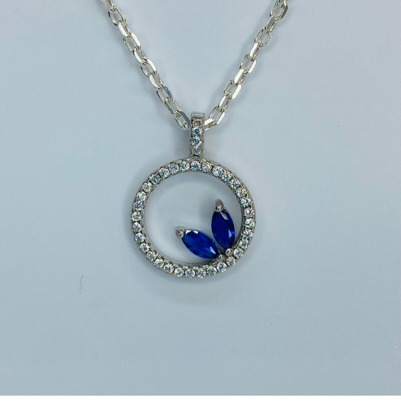 DIJE DE PLATA CON CIRCONIAS Y PIEDRAS AZULES L6dslf-01663-d-x3
