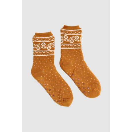 Medias ultra abrigo forradas con abs Mostaza