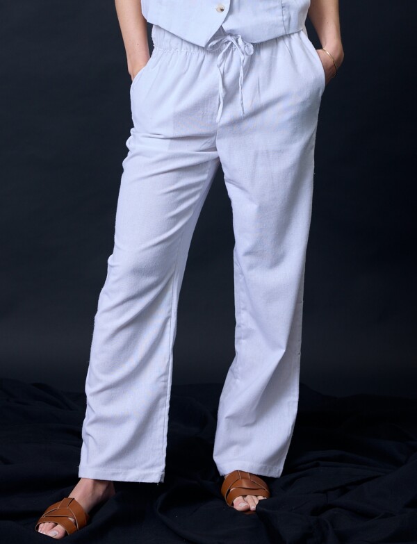 Pantalon Lino BLANCO