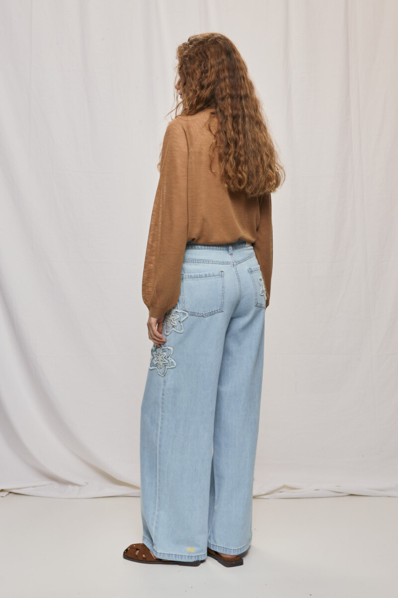 PANTALÓN FLORALA Celeste