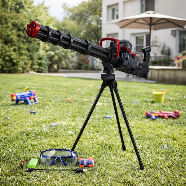 Ametralladora Automática Hidrogel + Trípode Recargable Color Negro