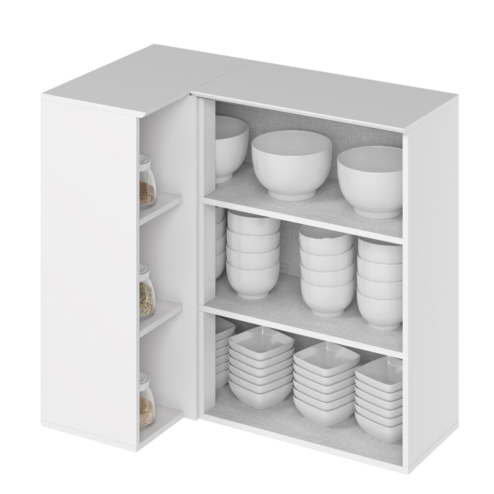 AÉREO ESQUINERO ALACENA CON NICHOS - LINEA AMERICANA BLANCO