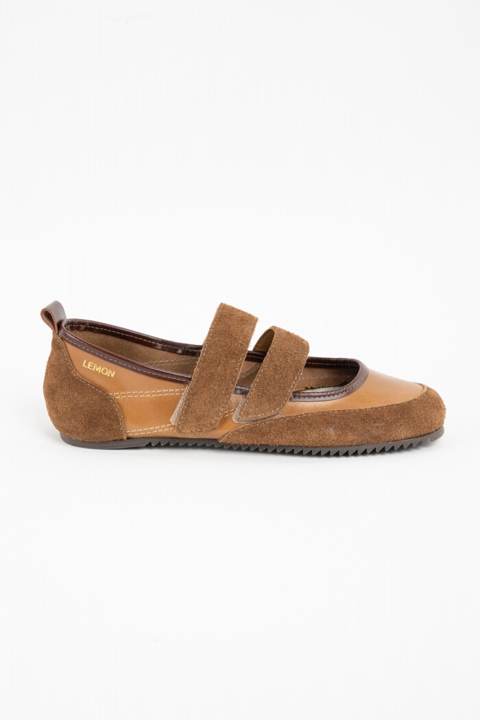 Chatita Cuero Combinada Camel