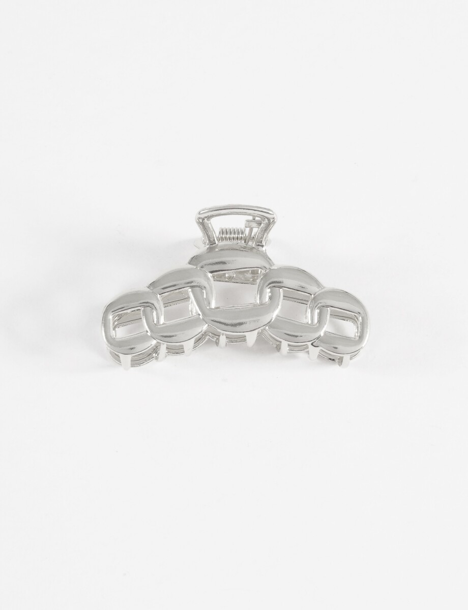 Broche cadena metálico - plateado 