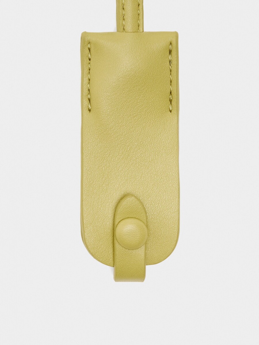 Bolso Tote Liso Con Colgante crudo