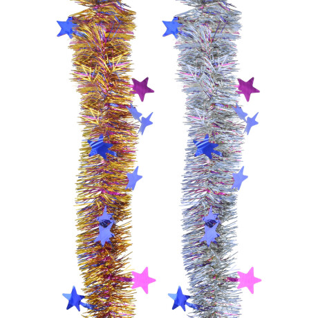 BOA METALIZADA 7CM X 2MT CON ESTRELLAS BOA METALIZADA 7CM X 2MT CON ESTRELLAS