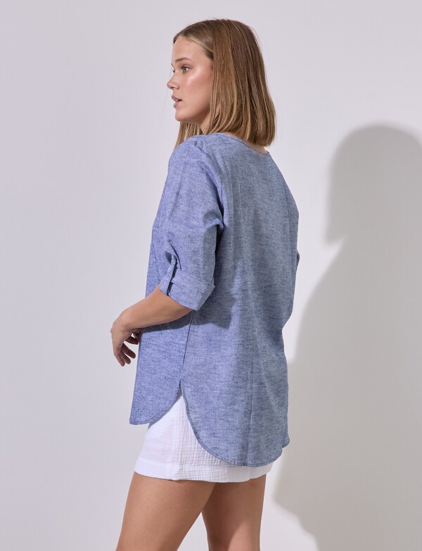 Blusa Lino AZUL