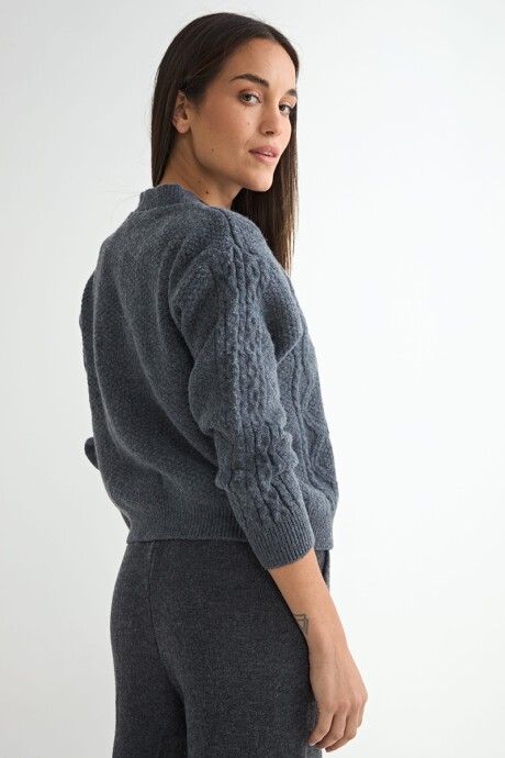 CARDIGAN PALMA GRIS