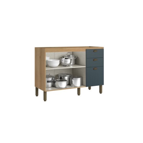 BAJO MESADA 1,20 mts. 2 PUERTAS, 3 CAJONES FINESSE CAPUCCINO AZUL BAJO MESADA 1,20 mts. 2 PUERTAS, 3 CAJONES FINESSE CAPUCCINO AZUL