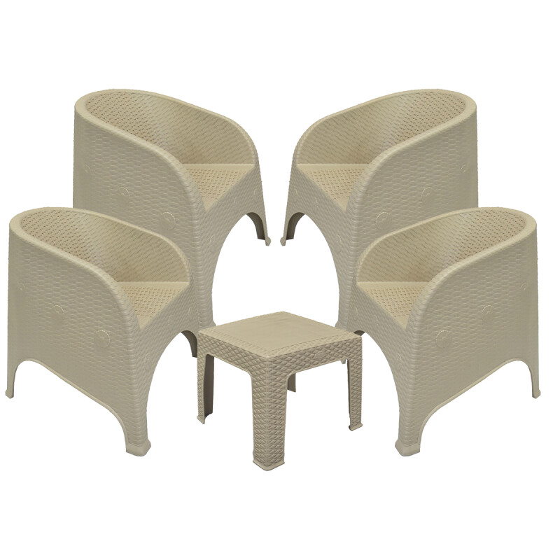 4 sillones turcos + Mesa cuadrada BEIGE