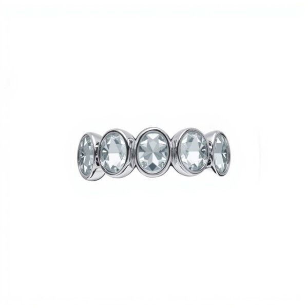 Anillo Óvalos-Plata rodinada-Piedra Topacio azul-AN2025 conpiedra