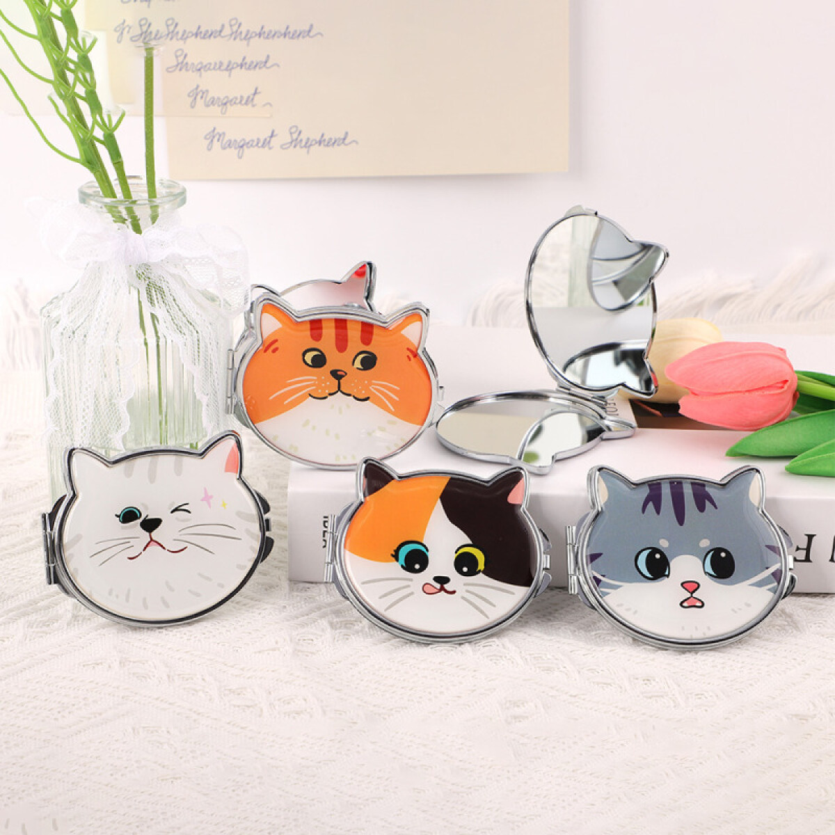 Espejo Portátil Redondo - Gatito 
