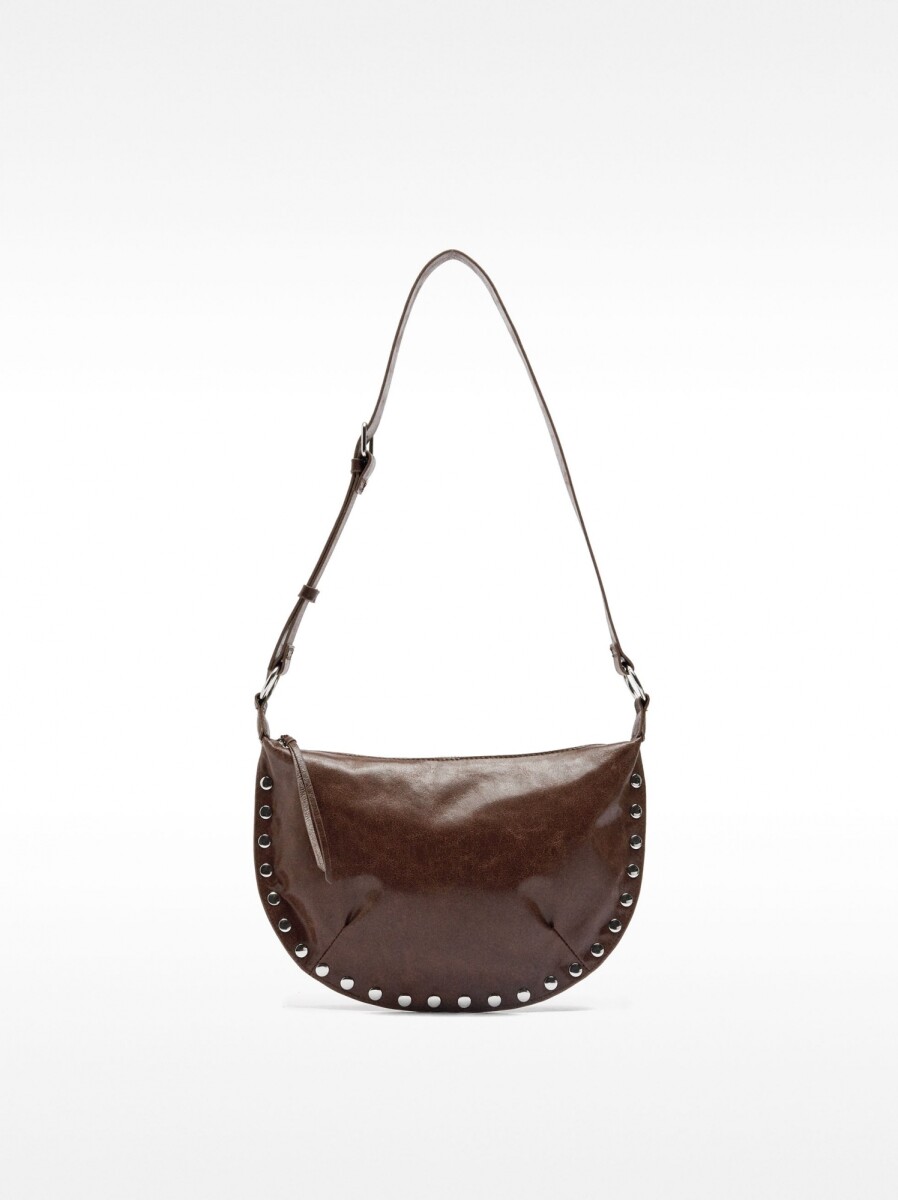 Bolso De Hombro Con Tachuelas - marron 