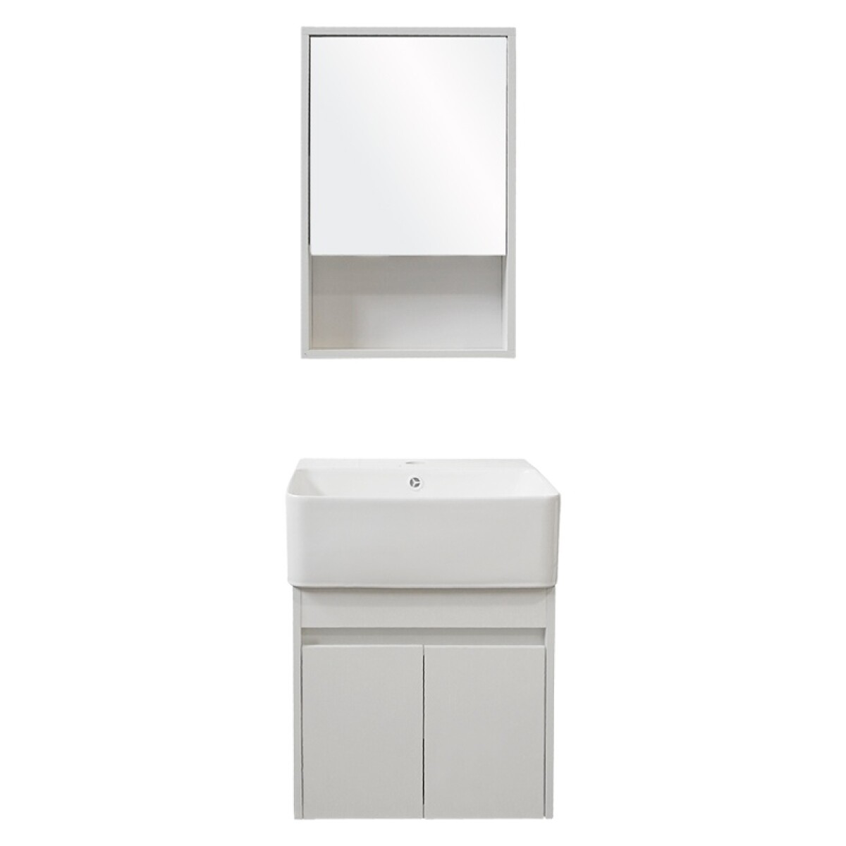 Conjunto De Baño Habitare Modelo Oy105-50a <br /> Mueble + Bacha + Armario C/espejo 