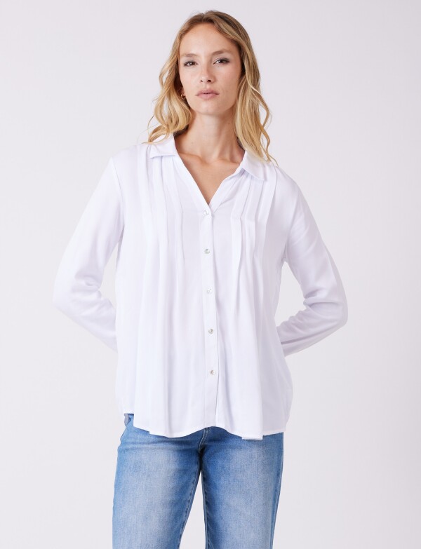 Camisa Plisada BLANCO