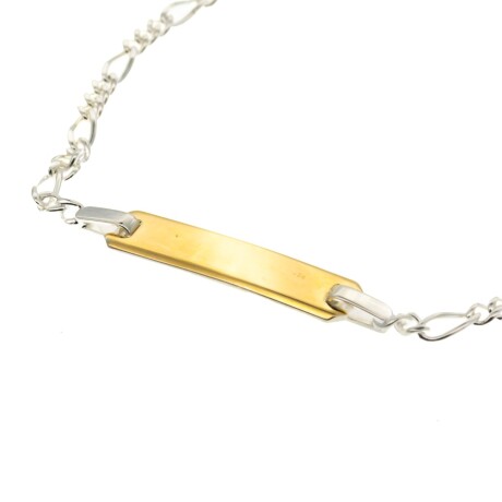 Pulsera de identidad de plata y double en oro 18 ktes. Pulsera de identidad de plata y double en oro 18 ktes.
