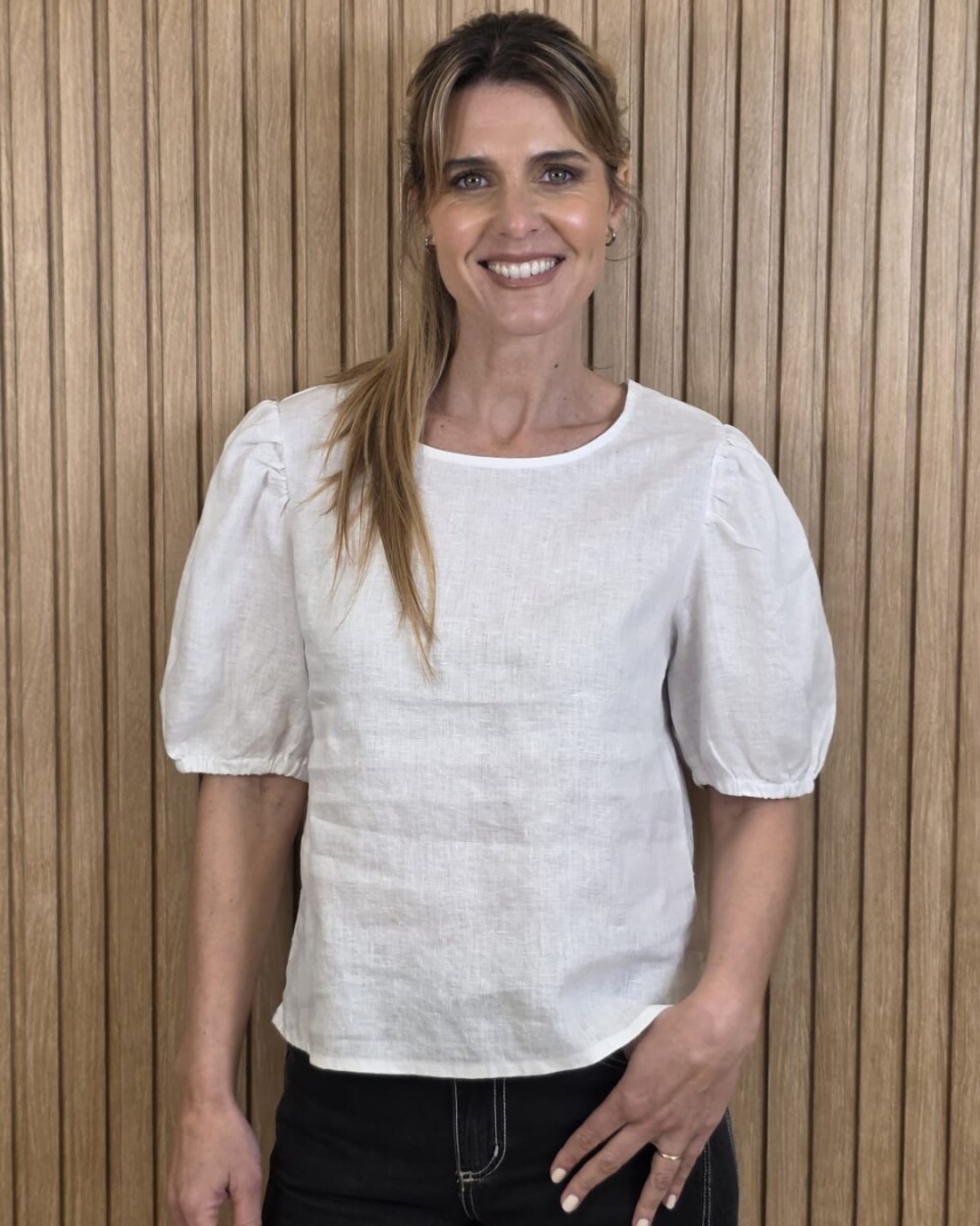 Blusa Gloria - Puro Lino Blanco 