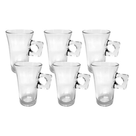 Set Café c/ Cafetera Italiana 9 Tazas + 6 Tazas Vidrio 250Ml Plata/transparente