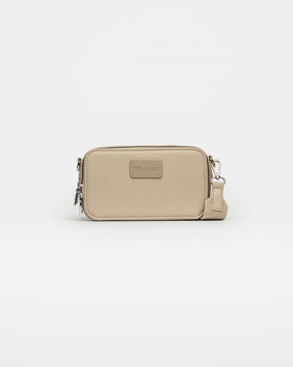 Bandolera New Penny en efecto cuero saffiano Taupe