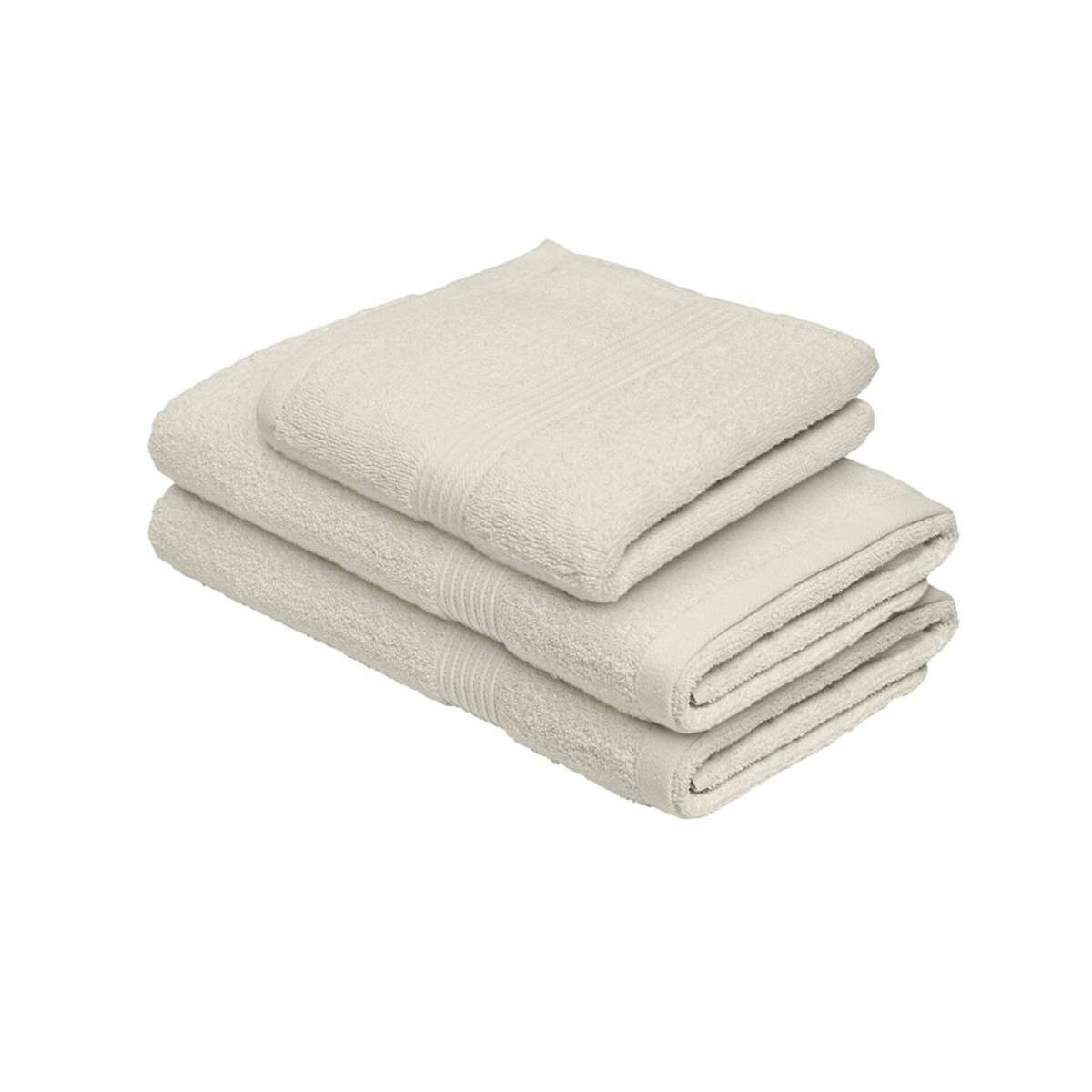 SET 3 TOALLAS: 40x70 + 2*70x140CM ALGODON CREMA CANNON 