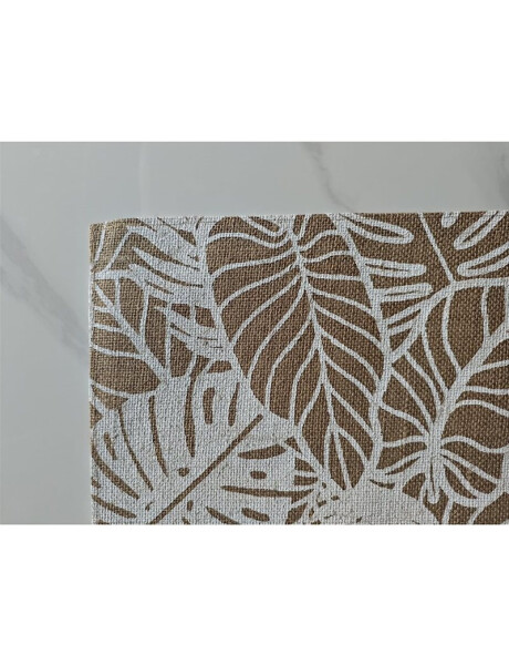 INDIVIDIUAL YUTE HOJAS 45x30CM NATURAL/BLANCO INDIVIDIUAL YUTE HOJAS 45x30CM NATURAL/BLANCO