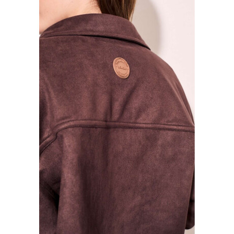 Sobrecamisa Gamuza Cuero Vegano Marron