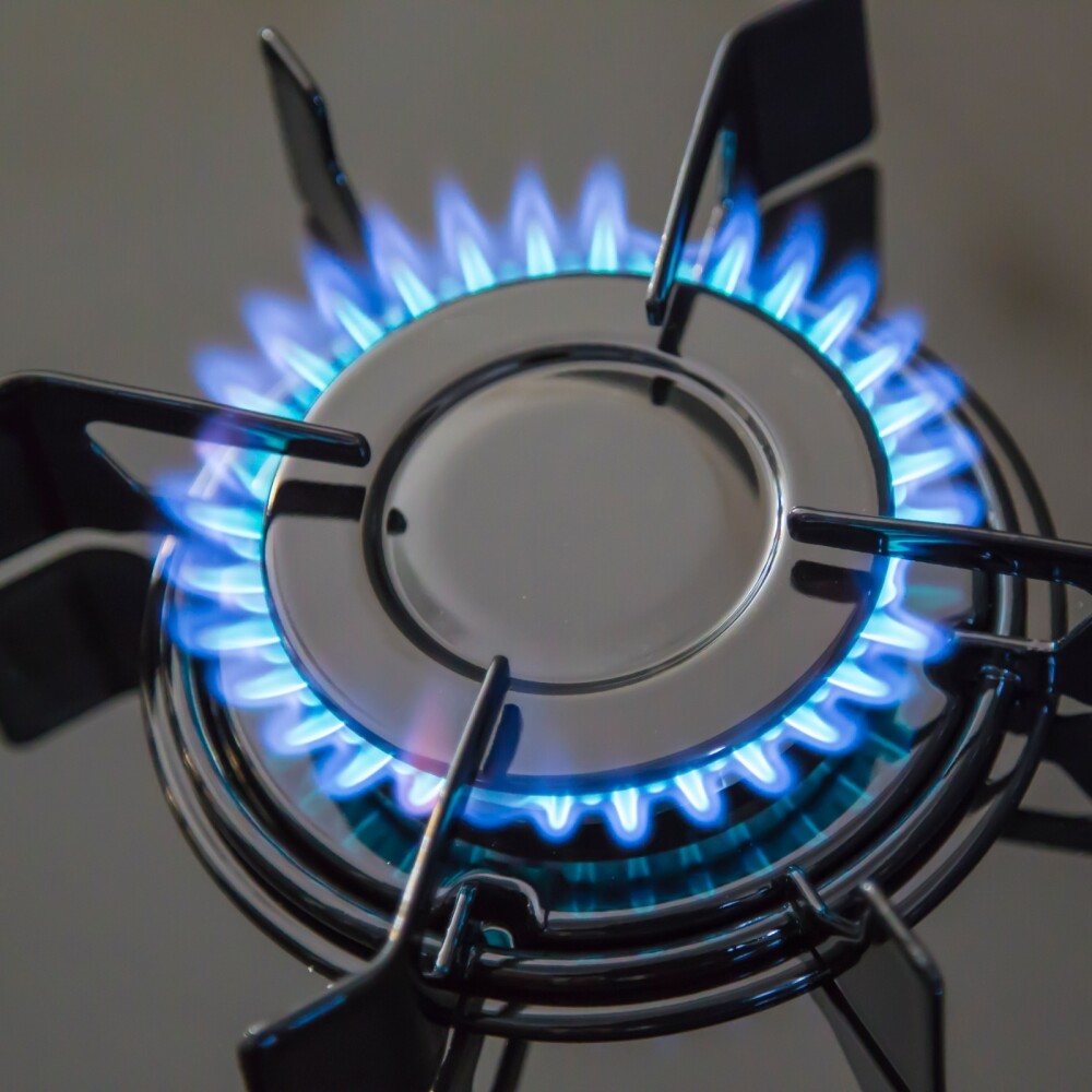 Cocina A Gas - James Mesa Vidrio Frente Inox Negra