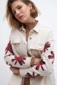 Sobrecamisa con mangas estampadas crudo