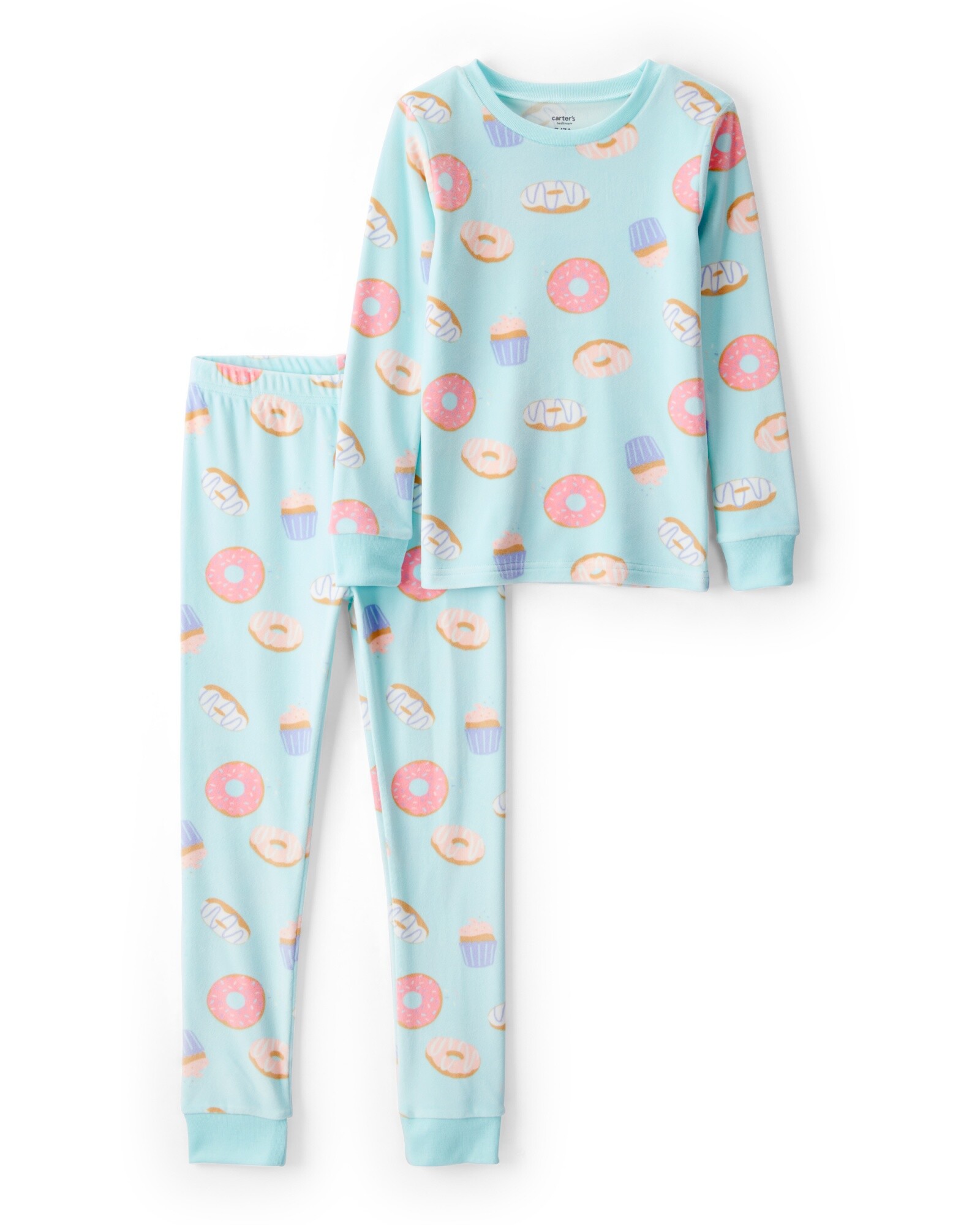 Pijama dos piezas de micropolar, remera y pantalón, diseño donas Sin color